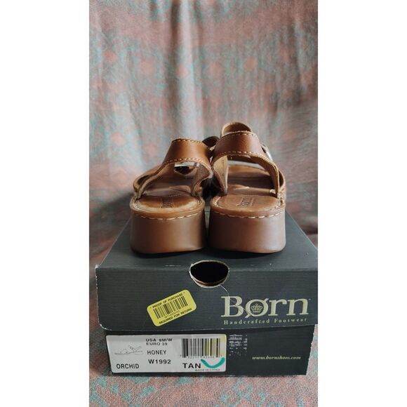 Born Women's Leather Size 8 Tan Ankle Strap Open Toe Sandals - Picture 6 of 10